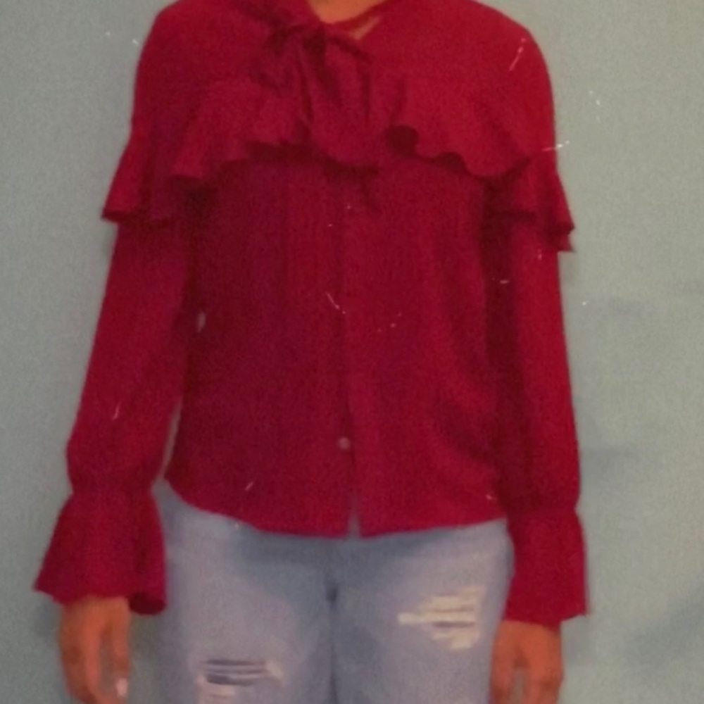 Burgundy button down dress shirt